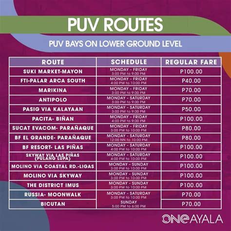 One Ayala Terminal Guide: Routes, Schedule, Fare and Amenities in ...