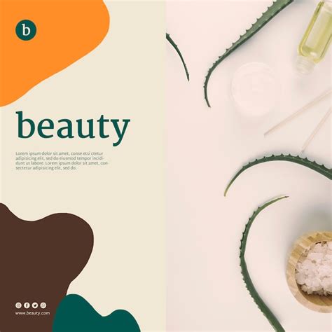 Beauty banner template with beauty products PSD file | Free Download