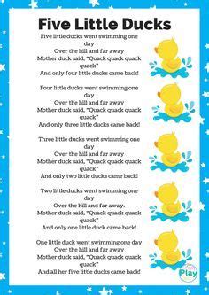 Five Little Ducks Song And Activity Ideas | Little duck, Five little, Rhymes for kids