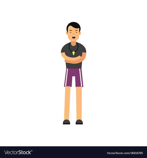 Cartoon professional fitness trainer standing Vector Image