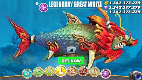 Hungry Shark World - Legendary Great White Shark Unlocked All 39 Sharks ...