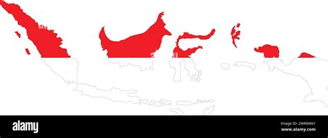 Indonesia Flag in Indonesia Map, Indonesia Map with Flag, Country Map ...