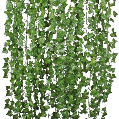 Wofair Silk Fake Ivy Leaves Hanging Vine 84FT 12 Strands Artificial ...