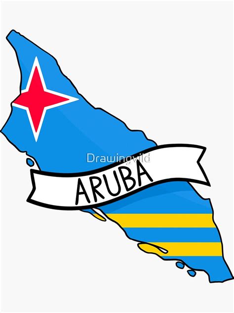 "Aruba Flag Map Sticker" Sticker for Sale by Drawingvild | Redbubble