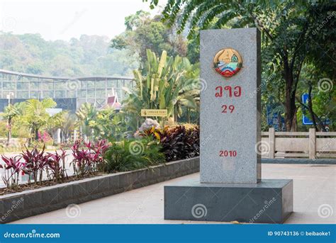 Laos - China Border Marker Between Boten, Luang Namtha Province, Laos And Mohan, Yunnan Province ...