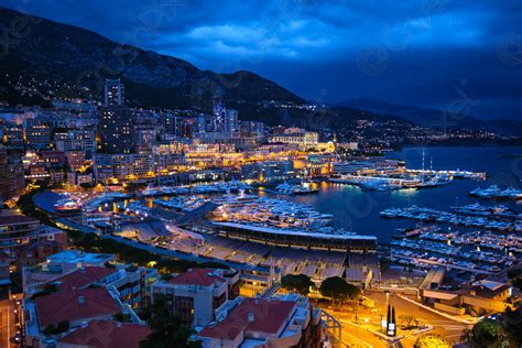 View of Monaco in the night - stock photo 1443149 | Crushpixel