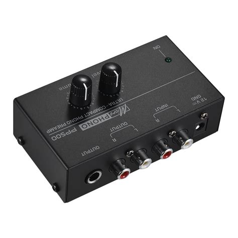 Ultra-compact Phono Preamp Preamplifier with Level & Volume Controls RCA Input & Output 1/4" TRS ...