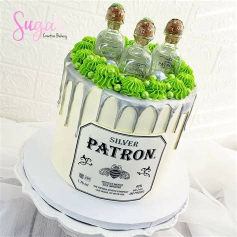 Tequila Patron Cake #sugarcreativebakery | Tequila cake, 21st birthday cakes, White birthday cakes