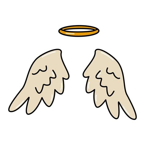 Angel wings and halo. Vector cartoon illustration. 16716887 Vector Art ...