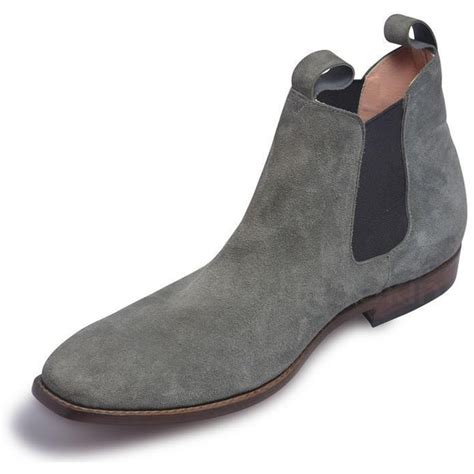 Grey suede Chelsea Leather Boots Men - Leather Skin Shop