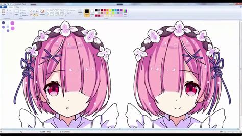 Vẽ Nhân vật Anime (Re:Zero) bằng Paint - YouTube