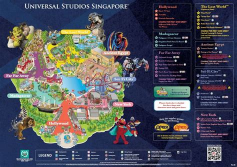 the universal studio singapore map with all its locations