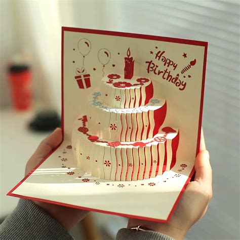 3d birthday Cake pop up card, Hobbies & Toys, Stationery & Craft, Art & Prints on Carousell