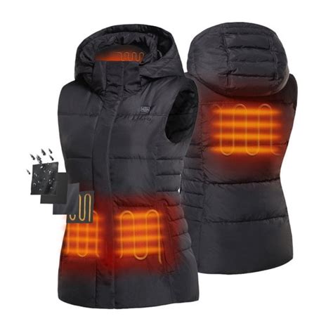 ORORO - ORORO Women's Heated Vest with 90% Down Insulation and Detachable Hood (Battery Included ...