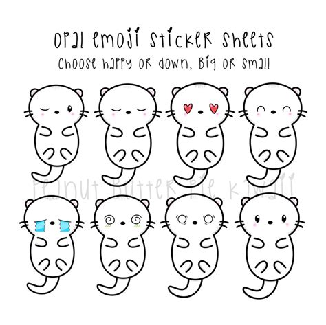 Opal the Otter Emoji Stickers | EtsyErin Condren Hobonichi Happy ...