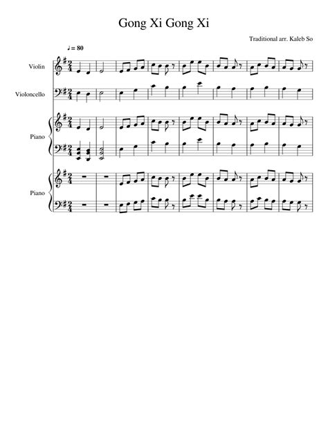 Gong Xi Gong Xi Sheet music for Violin, Piano, Cello | Download free in PDF or MIDI | Musescore.com