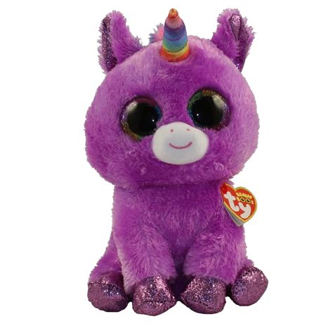 TY Beanie Boos - ROSETTE the Purple Unicorn (Glitter Eyes)(Medium Size - 9 inch) - Walmart.com