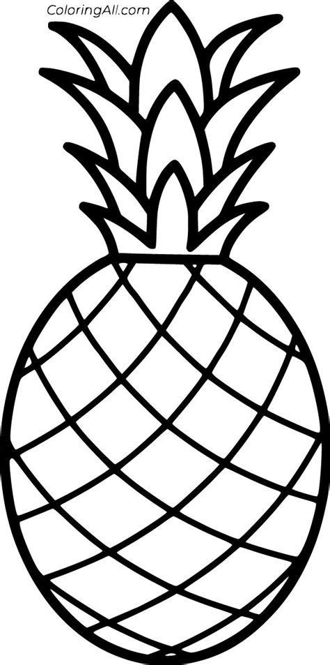 15 free printable Pineapple coloring pages in vector format, easy to ...