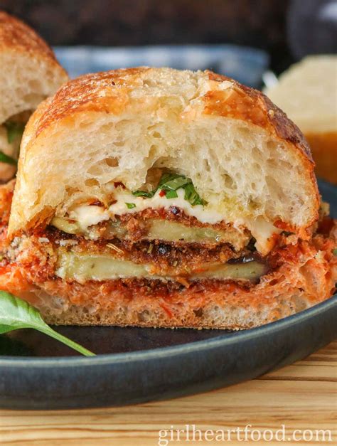 Eggplant Parmesan Sandwich | Girl Heart Food®