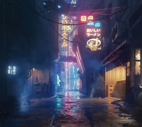 Lighting Exercise in UE4: Night-Time Alleyway with Neon Signs