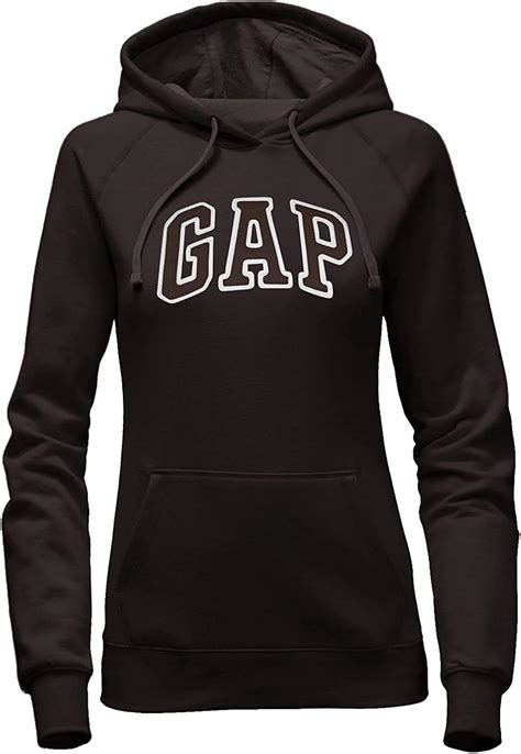 GAP Sweat à capuche en polaire avec logo pour femme, Noir, T-Grand ...