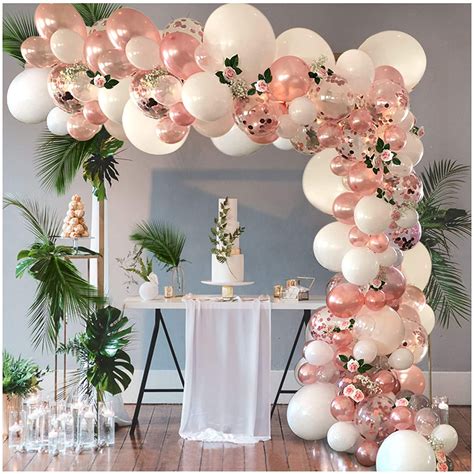 Balloon Arch Garland Kit DIY Rose Gold Confetti and White | Etsy | Rose gold party, Rose gold ...