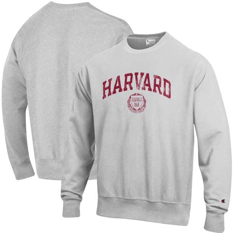 Champion Harvard Crimson Gray Reverse Weave Crewneck Sweatshirt