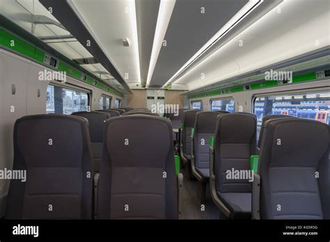 Interior of a Great Western Railway Class 800 Intercity Express train in the first month of ...