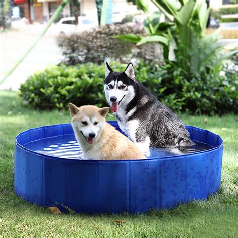 Pefilos Foldable Doggie Swimming Pool for Backyard PVC Outdoor Bathing ...