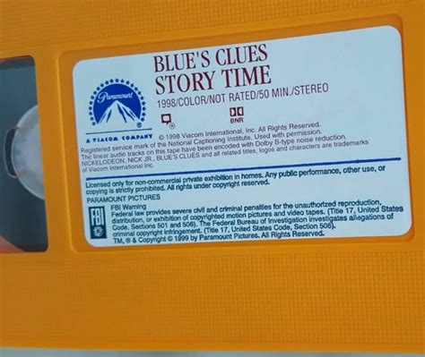 Blue's Clues Story Time 1998 VHS | Blues clues, Story time, Video tapes