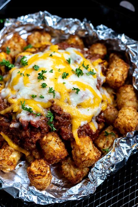 CHILI CHEESE AIR FRYER TATER TOTS!!! + Tasty Air Fryer Recipes