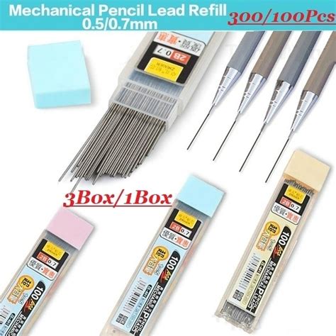 100/300Pcs 0.5/0.7mm 2B Mechanical Pencil Lead Pencil Refill Stationery Erasable Smooth Writing ...