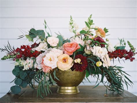 Gold Flower Arrangements : Blush and Gold Wedding Flowers - Elizabeth ...