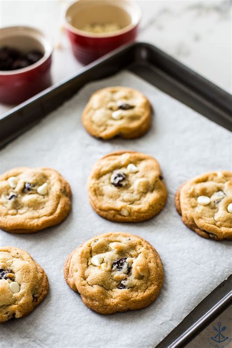 White Chocolate Cherry Macadamia Nut Cookies - The Beach House Kitchen