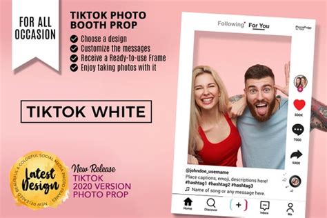 TikTok Frame - Photo Booth Prop - Tiktok Frame Prop - Tik Tok cutout ...