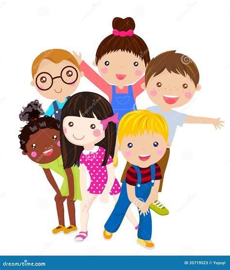 Group Of Kids Having Fun And Frame Cartoon Vector | CartoonDealer.com #35468427