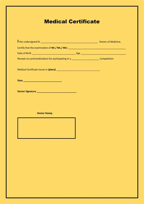 Filled Medical Certificate Sample in Word & PDF Format | Medical, Doctors note, Word template