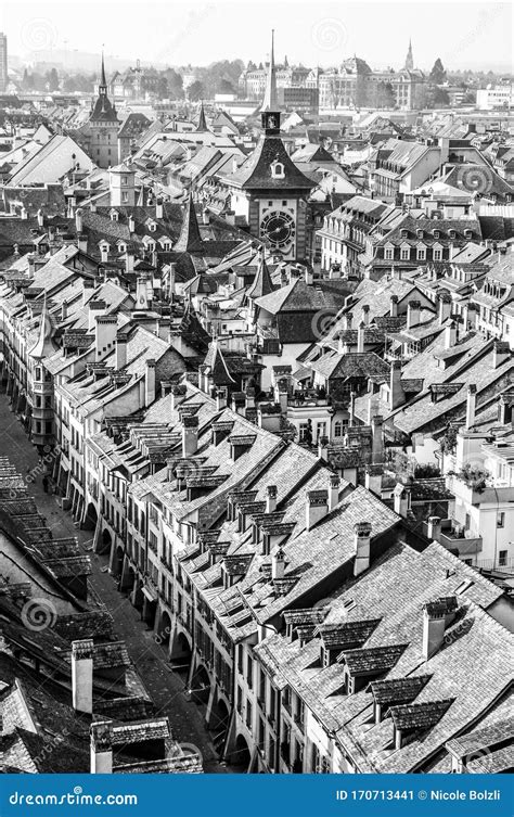 Aerial Panorama of Historic Bern City Center from Bern Minster ...