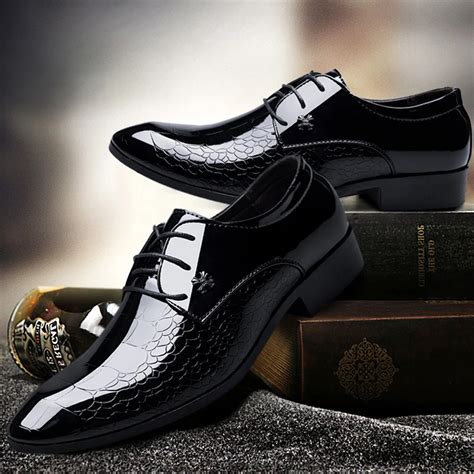 wedding shoes man Patent Leather black oxford shoes for men shoes ...