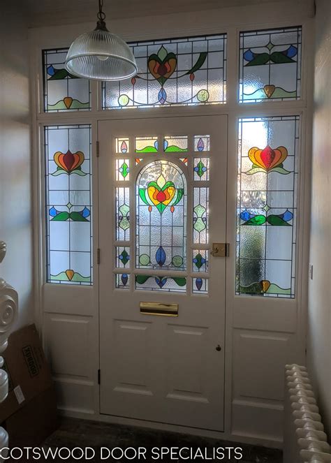 Edwardian front door with stained glass