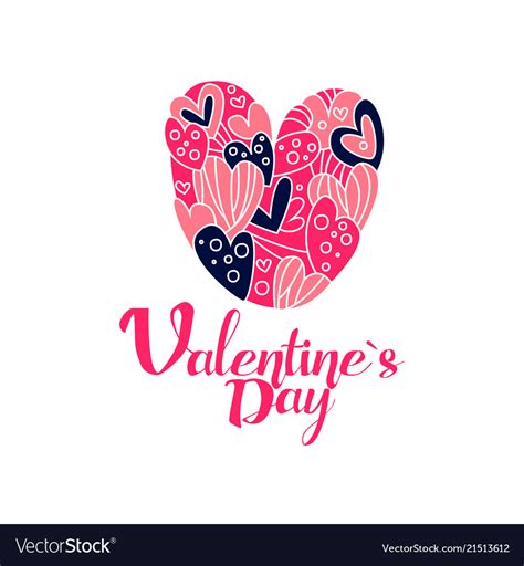 Happy valentines day logo creative template Vector Image