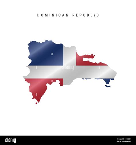 Detailed waving flag map of Dominican Republic. Vector map with masked flag Stock Vector Image ...