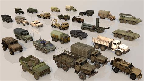 Military vehicles pack 3D model - TurboSquid 1368900