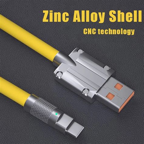 120w Super Fast Charging Cable Metal Zinc Alloy Liquid Silicone Micro ...