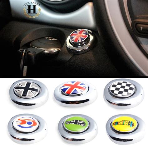 1Set Car Styling Start Button Decorative Sticker Protective Auto Accessories 6 Pattern Decal ...