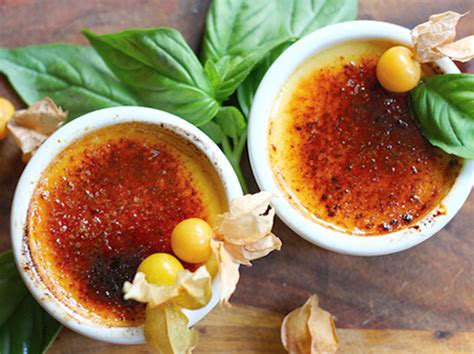 Crème Brûlée infused with Fresh Basil - Wishful Chef