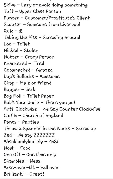 British Phrases