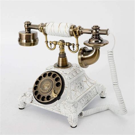 CNCEST Home Retro Telephone Landline Wired Rotary Antique Dial Handset Wired Desk Decorative ...