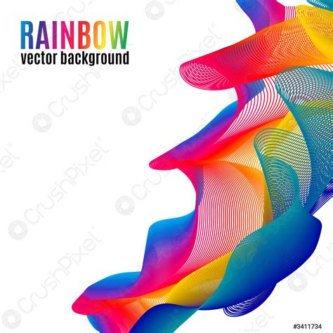 Rainbow Lines vector background - stock vector 3411734 | Crushpixel