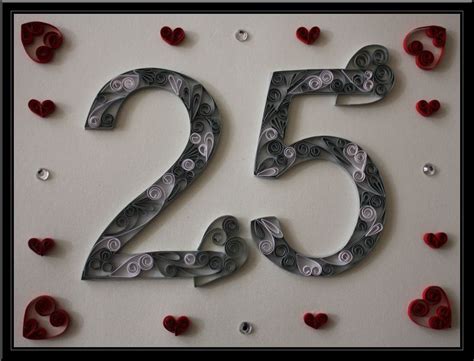 Craft Ideas for all: Quilled number 25 for Silver Anniversary Gift